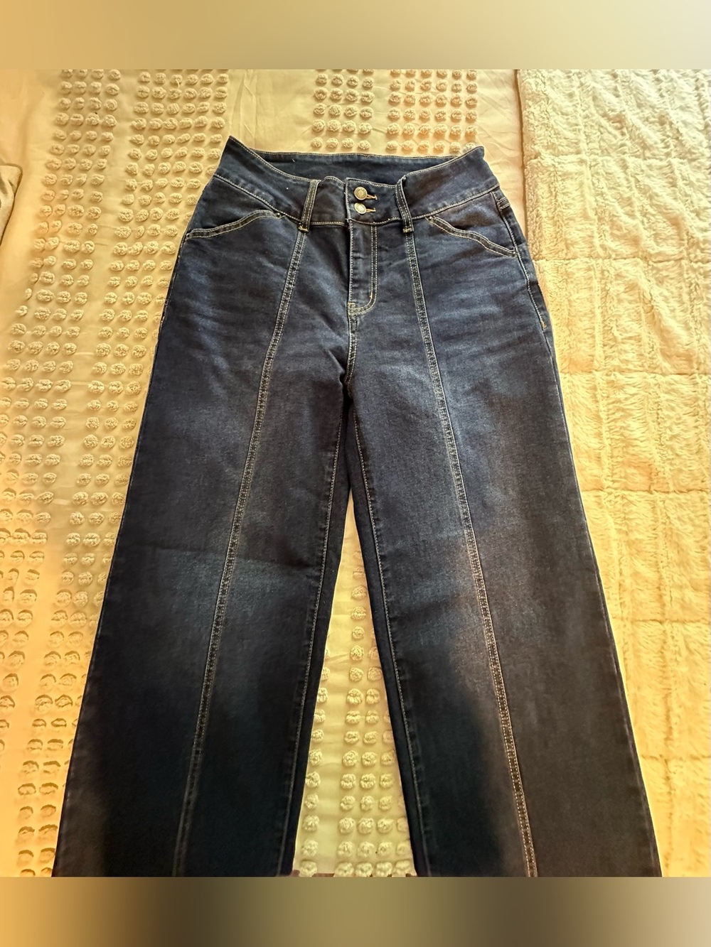 High-Rise Wide-Leg Jeans in Dark Indigo